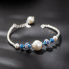 2020 New Blue Enamel 925 Sterling Silver Natural White Pearl Bracelet