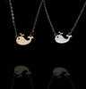 2020 New Fashion 1pc Gold and Silver Color Origami Cute Whale Cat Pet Necklace Pendants for women Long Chain Necklace for Women