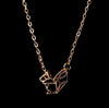 New Fashion 1pc Gold and Silver color Origami Squirrel Necklace Pendants for women Long Chain Necklace 2015 for Women