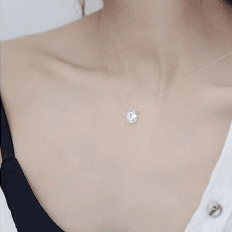 2020 New Fashion Fine Transparent Invisible Line Super Shining CZ Stone Crystal Zircon Choker Necklace For Women Jewelry Bijoux