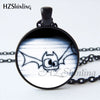 2020 New Fashion Little Bat Pendant Necklace Cute Cartoon Halloween Bat Jewelry Glass Dome Animal Necklace HZ1