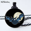 2020 New Fashion Little Bat Pendant Necklace Cute Cartoon Halloween Bat Jewelry Glass Dome Animal Necklace HZ1