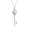 2020 New Fashion key pendant, AAA zircon+shell pearl, in 925 Sterling Silver Jewelry,best For Girl Party or Friend Gift