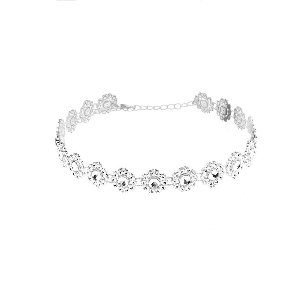 2020 New Gold  Lady Diamante Choker Necklace Rhinestone Silver Crystal Party Bridal Necklace collier Femme Colares USP
