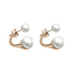 2020 New Hot Sale 1Pc Lady Rose Gold Pearl Ear Stud Back&Front Stud Earrings Fashion Jewelry Gift #57696