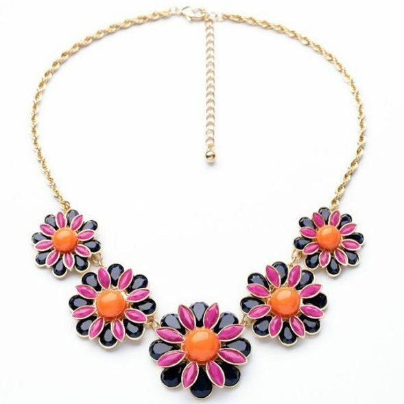 2020 New Limited Link Chain Collares Collier Maxi Necklace Fashion Flower Pendant Necklace Statement Collar Jewelry Wholesale