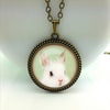 2020 New Limited Trendy Women Collares Collier Necklace Rabbit Pendant Bunny Necklace Cute Animal Jewelry Glass Dome Pendant HZ1