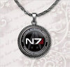 2021 Mass Effect Necklaces Inspired N7 Pendant Jewelry Glass Dome Cabochon Necklace Novel Round Pendants Link Chains HZ1