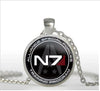 2021 Mass Effect Necklaces Inspired N7 Pendant Jewelry Glass Dome Cabochon Necklace Novel Round Pendants Link Chains HZ1