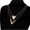 2020 New Triangle Turquoises Necklace For Women Gold Color Chain Chocker Necklace for Lady