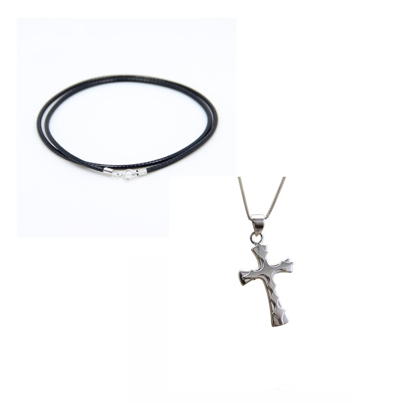 2020 New S925 Sterling Silver DIY Cross Pendant Necklace For Men Individual Design Surface Double Layers Cross Fashion Jewelry