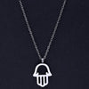 2020 New Statement Necklace Hollow Fatima Hand Brand Pendant Necklaces Rose Gold Chain girl Jewelry