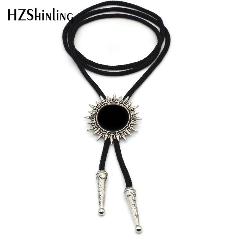 2021 Trendy Black Glass Dome Bolo Tie Western Cowboy Shirt Accessory Red Blue Photo Jewelry Round Vintage Bolo Ties necklace