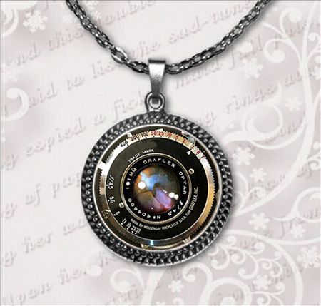 2022 Vintage Camera Lens Necklace Novel Round Pendants Photographer Gift Glass Cabochon Picture  Jewelry Pendant HZ1