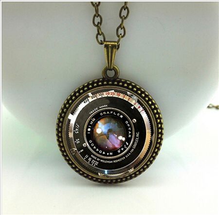 2022 Vintage Camera Lens Necklace Novel Round Pendants Photographer Gift Glass Cabochon Picture  Jewelry Pendant HZ1