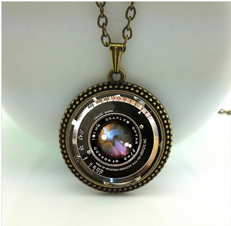 2022 Vintage Camera Lens Necklace Novel Round Pendants Photographer Gift Glass Cabochon Picture  Jewelry Pendant HZ1