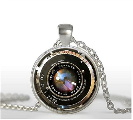 2022 Vintage Camera Lens Necklace Novel Round Pendants Photographer Gift Glass Cabochon Picture  Jewelry Pendant HZ1
