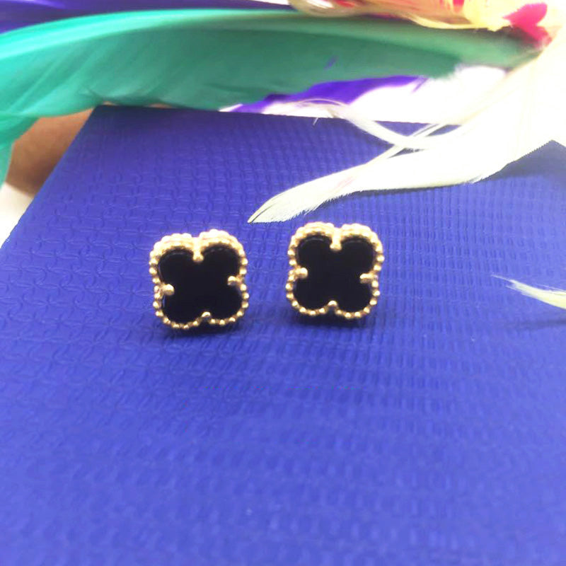 2020 New fashion 3 Colors Lucky Clover Stud Earrings For Women Rose gold/Gold/Silver Color Cute Earring Fashion Jewelry for Girl