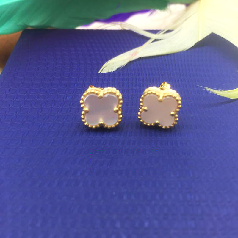 2020 New fashion 3 Colors Lucky Clover Stud Earrings For Women Rose gold/Gold/Silver Color Cute Earring Fashion Jewelry for Girl