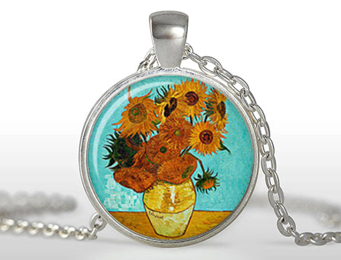 2020 Promotion Limited Classic Women Collier Collares Maxi Necklace Sunflower Necklaces Jewelry Van Gogh Pendant Glass Dome HZ1