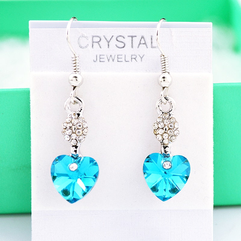 2020 Promotion Price!crystal Jewelry Ornaments Korea Charming Heart Doop Earrings Multicolor Earring for Women Hot Gift for Girl