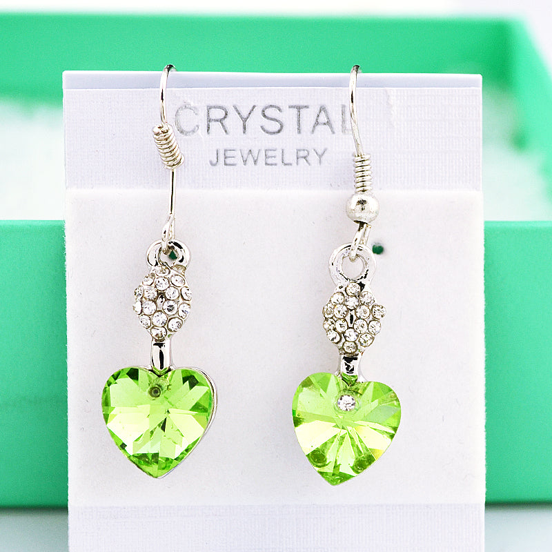 2020 Promotion Price!crystal Jewelry Ornaments Korea Charming Heart Doop Earrings Multicolor Earring for Women Hot Gift for Girl