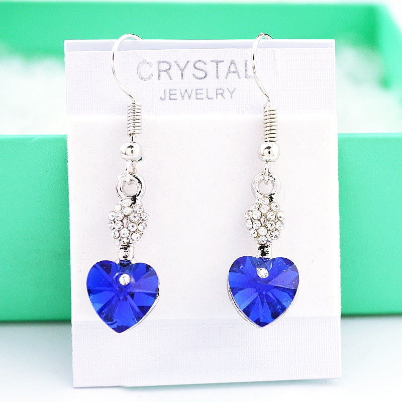 2020 Promotion Price!crystal Jewelry Ornaments Korea Charming Heart Doop Earrings Multicolor Earring for Women Hot Gift for Girl