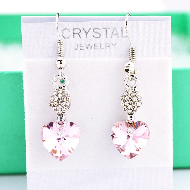 2020 Promotion Price!crystal Jewelry Ornaments Korea Charming Heart Doop Earrings Multicolor Earring for Women Hot Gift for Girl