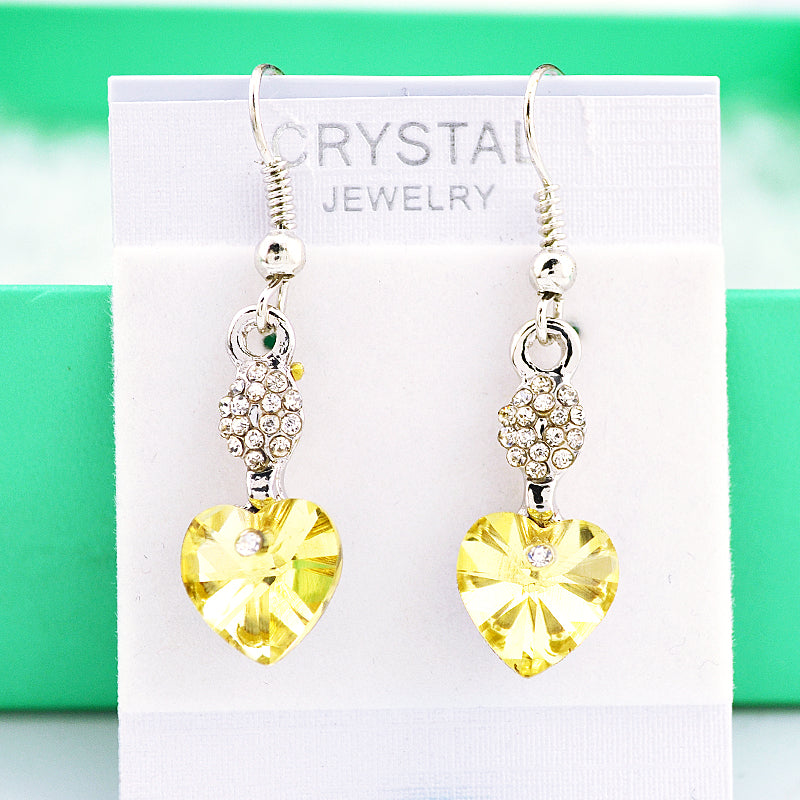 2020 Promotion Price!crystal Jewelry Ornaments Korea Charming Heart Doop Earrings Multicolor Earring for Women Hot Gift for Girl