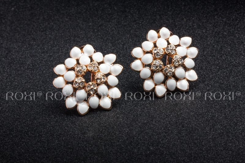 2020 Charms Pearls Flower Stud Earrings Rose Gold Color Wedding Punk Pendant Fashion Jewelery Romantic Mother's Gift