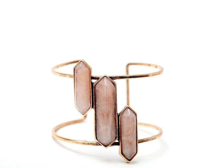 2020 Resin Bullet Shape Charm Open Cuff Bangle Vintage Antique Gold 3 Color Pink Blue Green Women Cuff Bracelet MYC16002