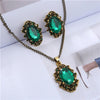 2020 Ro blue green william kate wedding jewelry set bridal Crystal vintage bronze plated fashion girl Necklace Earrings 1105