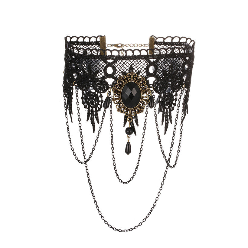 2020 Sexy Collares Gothic Chokers Black Lace Neck Choker Necklace Vintage Victorian Women Chocker Steampunk Jewelry 3.28 SALE