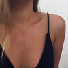2020 Simple Gold Silver Color Chain Choker Necklace Long Beads Tassel Chocker Necklaces For Women collar collier ras du cou