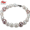 2020 offer Baroque style White/Purple Pearl Strand Bracelets & Bangles for women Fine Pearl Jewelry Pulseras