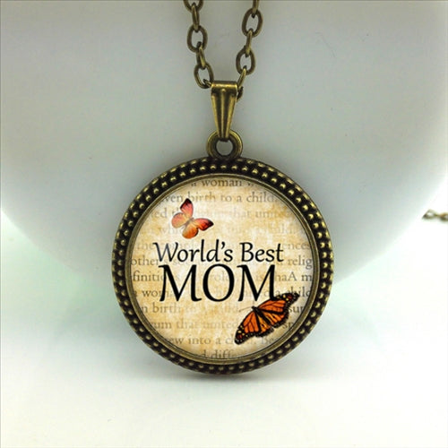 2020 Time-limited Limited Collier Collares Maxi Necklace World's Best Mom Necklaces Mother's D Jewelry Glass Dome Pendant HZ1
