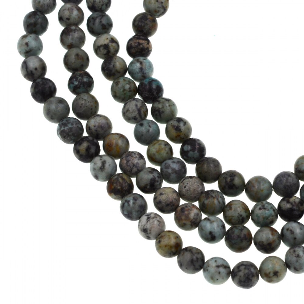 2021 Trendy Natural African Turquoises Round 8mm for Necklace semi-precious Loose Beads 10pcs Brand Jewelry 2021