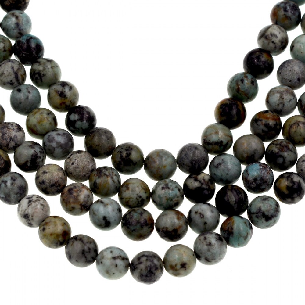 2021 Trendy Natural African Turquoises Round 8mm for Necklace semi-precious Loose Beads 10pcs Brand Jewelry 2021