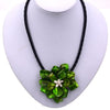 2021 Trendy White Freshwater Pearls Green mother of pearl shell flower chokers necklace 2021 Female Wedding