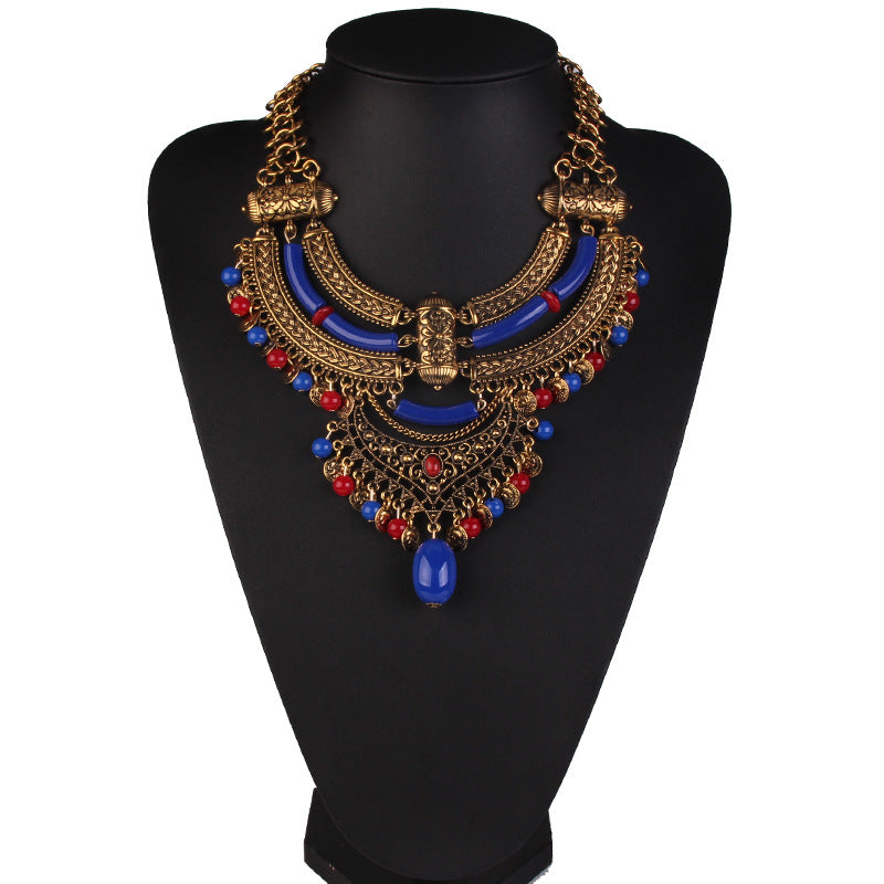 2020 Women Bohemia Necklace Pendants Multicolor Statement Choker Bib Necklace Antique Tribal Ethnic Boho Jewelry Mujer Bijoux