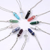 2021  Women Vintage Pendants Bullet Crystal Necklace Natural Stone Quartz Necklaces Bijoux Jewelry Collares Chain