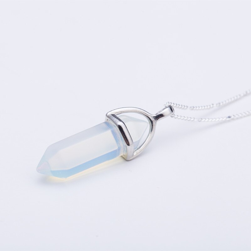 2021  Women Vintage Pendants Bullet Crystal Necklace Natural Stone Quartz Necklaces Bijoux Jewelry Collares Chain