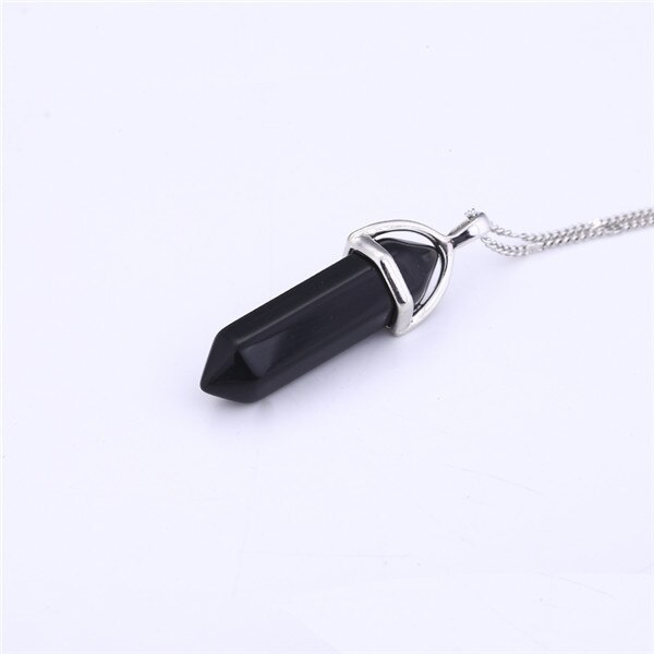 2021  Women Vintage Pendants Bullet Crystal Necklace Natural Stone Quartz Necklaces Bijoux Jewelry Collares Chain