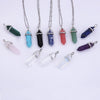 2021  Women Vintage Pendants Bullet Crystal Necklace Natural Stone Quartz Necklaces Bijoux Jewelry Collares Chain
