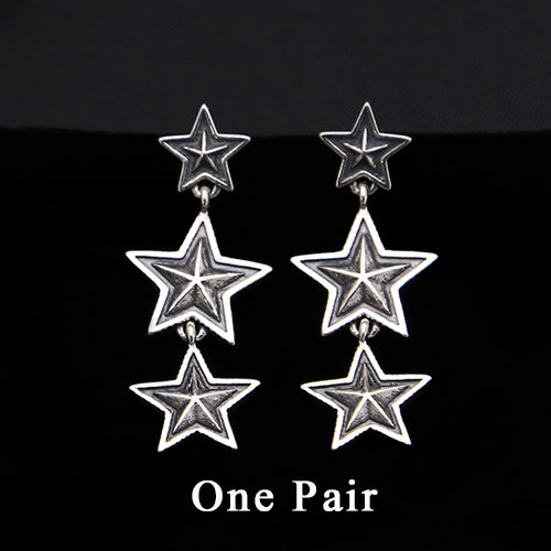 2020 Women Men Long Drop Earring 925 Sterling Silver Vintage Skull Star Dangle Indian Earring Christmas gift Fine Jewelry FE10