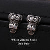 2020 Women Men Stud Earring 925 Sterling Silver Punk Vintage Inlaid Zircon Crown Skull Earring Christmas gift Fine Jewelry FE6