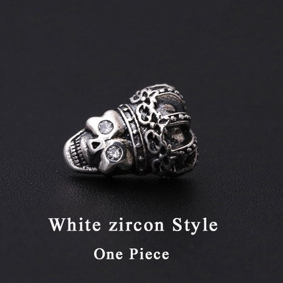 2020 Women Men Stud Earring 925 Sterling Silver Punk Vintage Inlaid Zircon Crown Skull Earring Christmas gift Fine Jewelry FE6