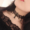 2021 Gothic Victorian Crystal Tassel Tattoo Choker Necklace Black Lace Choker Collar Vintage Women Wedding Jewelry