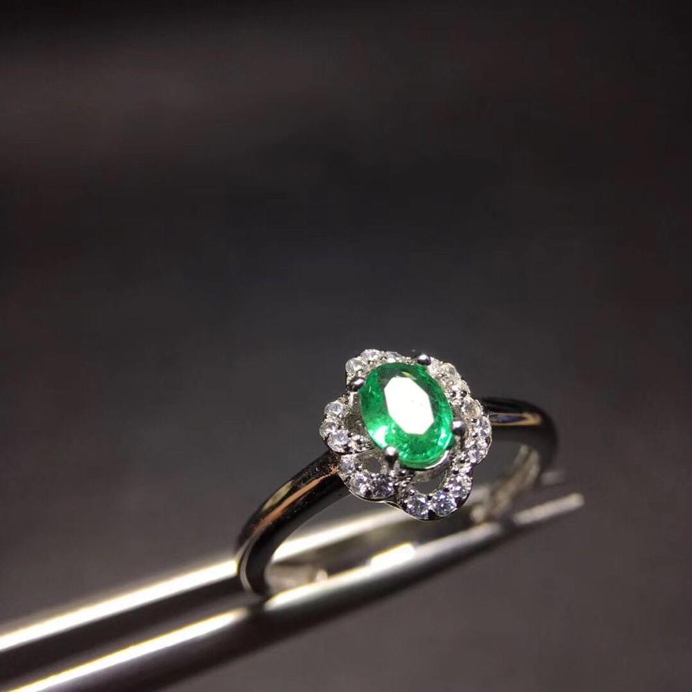 2020   green Emerald 925 Sterling Silver Engagement Ring For Women