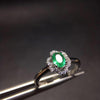 2020   green Emerald 925 Sterling Silver Engagement Ring For Women